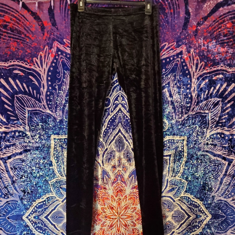 H&M Divided Black Crushed Velvet leggings. Super soft!